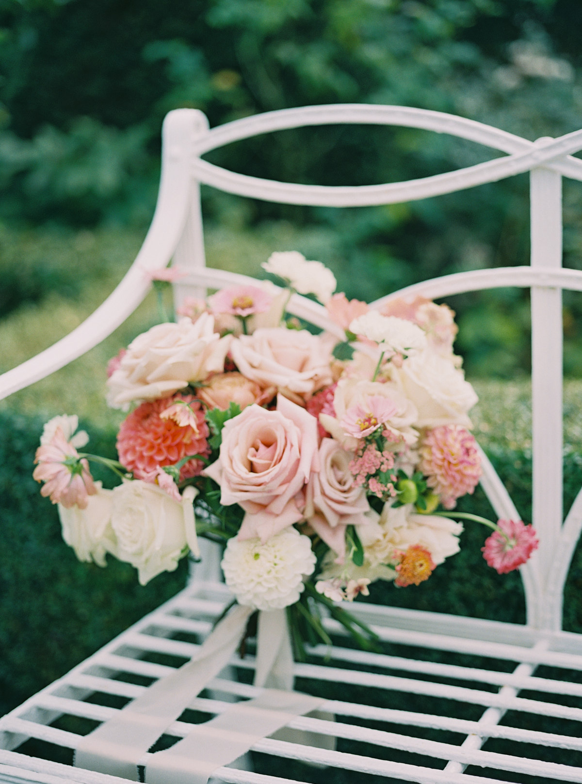 romantic blush pink wedding bride bouquet