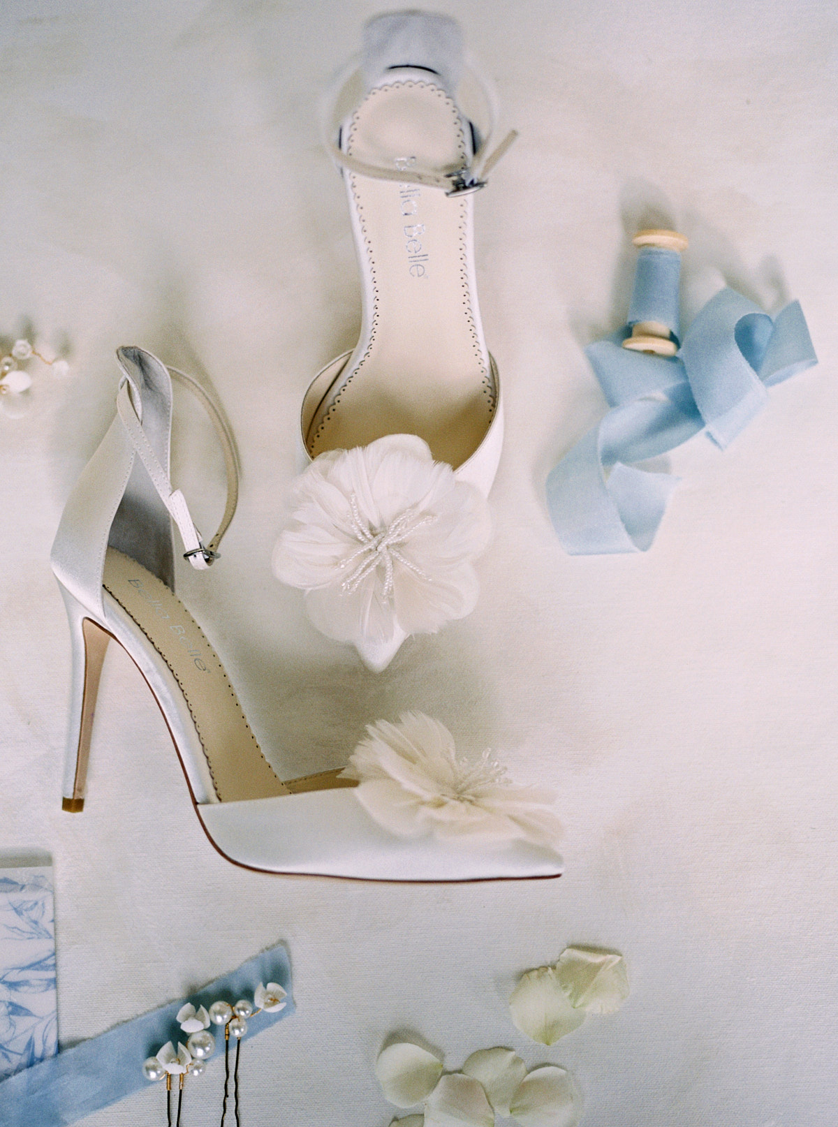 bella belle wedding shoes on a flat lay