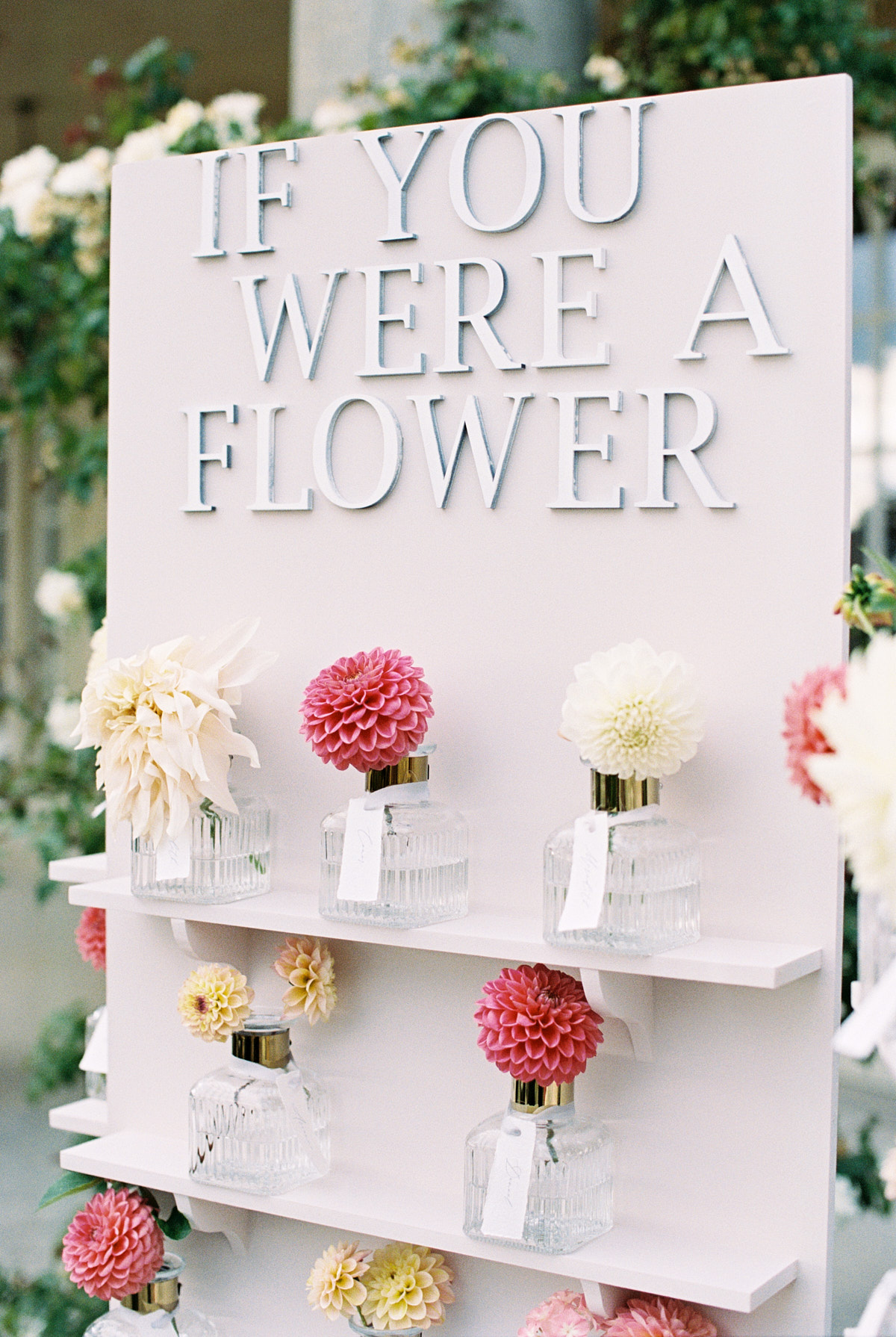 wedding decorations with flower vases