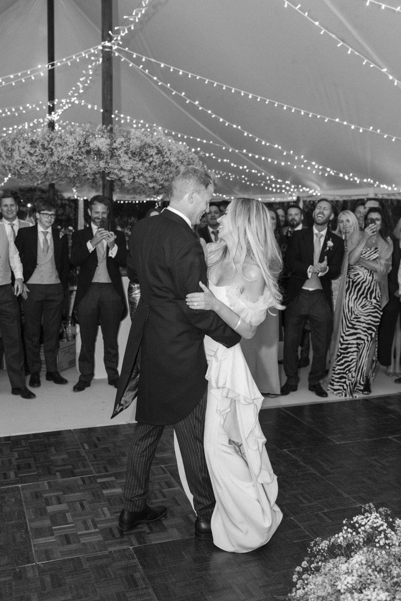 black and white photo of the first dance