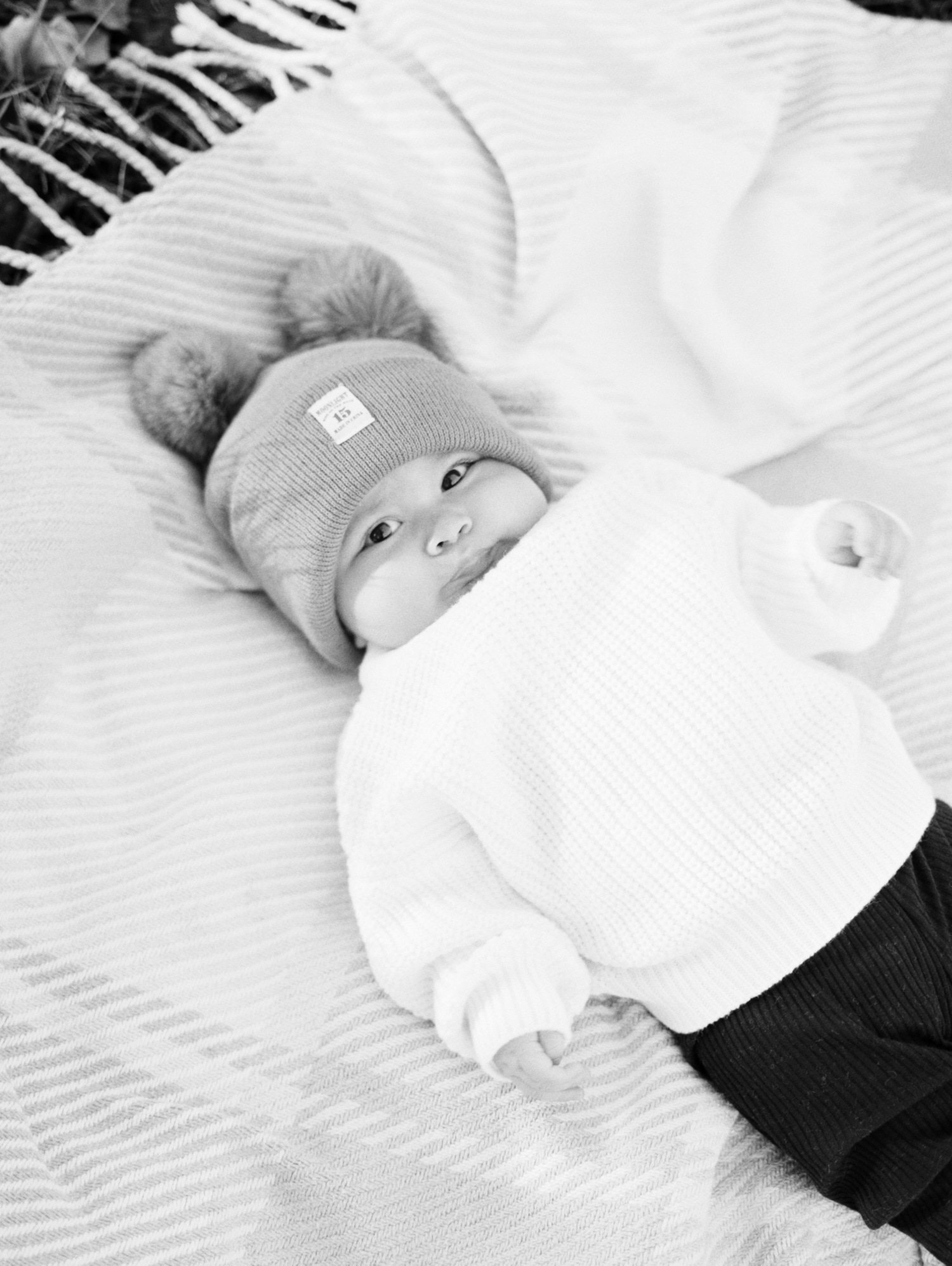 black and white photo of baby